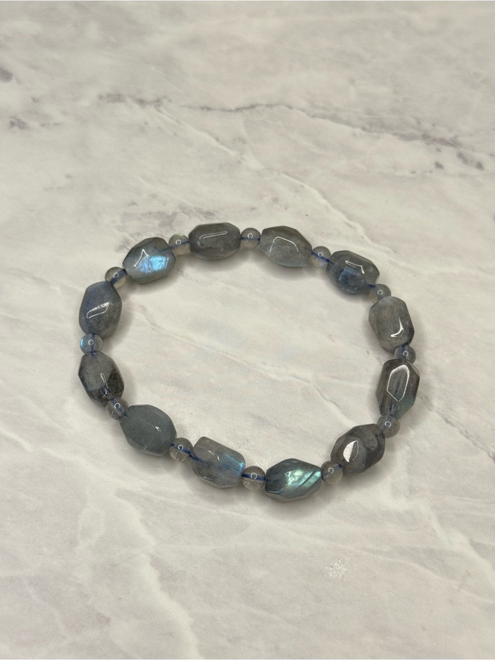 Labradorite Beaded Stretch Bracelet